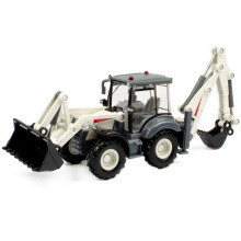 Alloy Diecast Excavator 1:50 4 Wheel Shovel Loader Two-Way Forklift Bulldozer Back Hoe Loader Truck Model For Kids Gift Toys